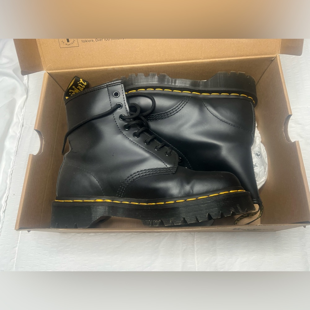 Dr. Martens Black Leather Combat Boots